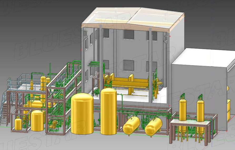 Skid-mounted caustic soda plant